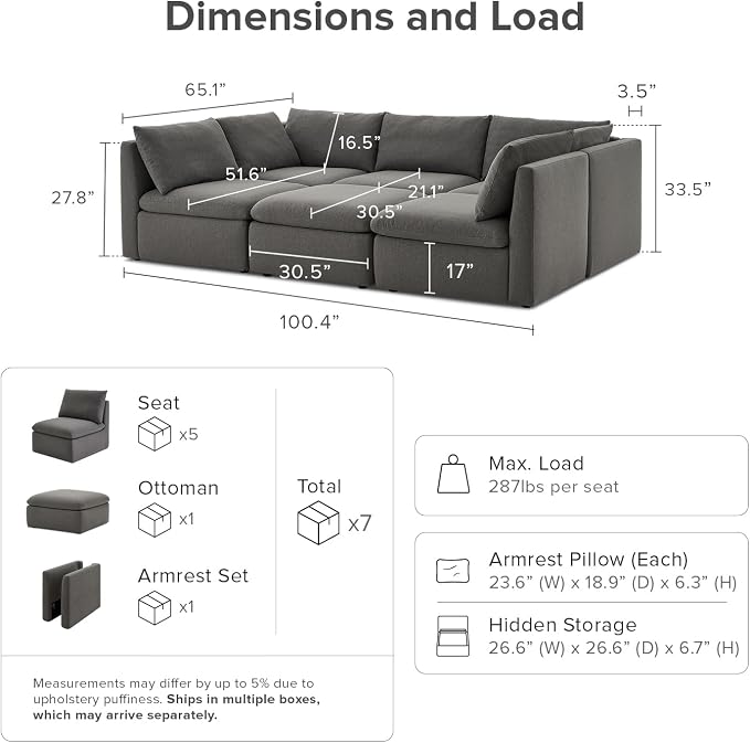 mopio Oversized Modular Sectional Sofa - Image 2