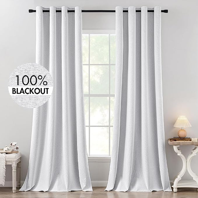 MIULEE 100% Blackout Linen Curtains by MIULEE