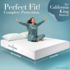 Utopia Bedding Mattress Protector Zippered California King Size, 100% - Image 2