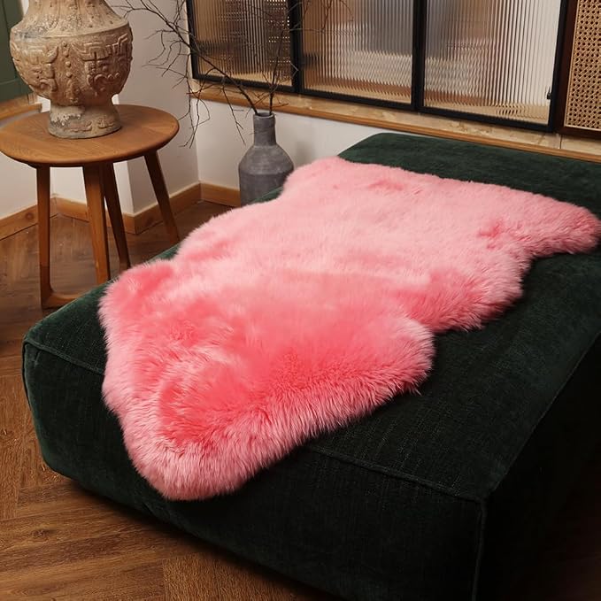 IRIWOOL Premium Genuine Fur Sheepskin Rug Real Australia Sheepskin Natural - Image 2