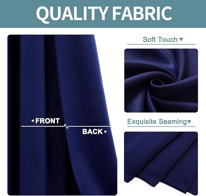 ChrisDowa Blackout Curtains for Bedroom and Living Room 48 Inches Long | 2 - Image 3