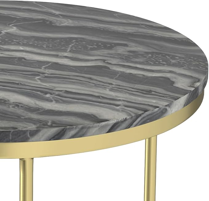 SIMPLIHOME Ashley Nesting Tables Set – 16 inch Wide Genuine Marble Top Metal - Image 11