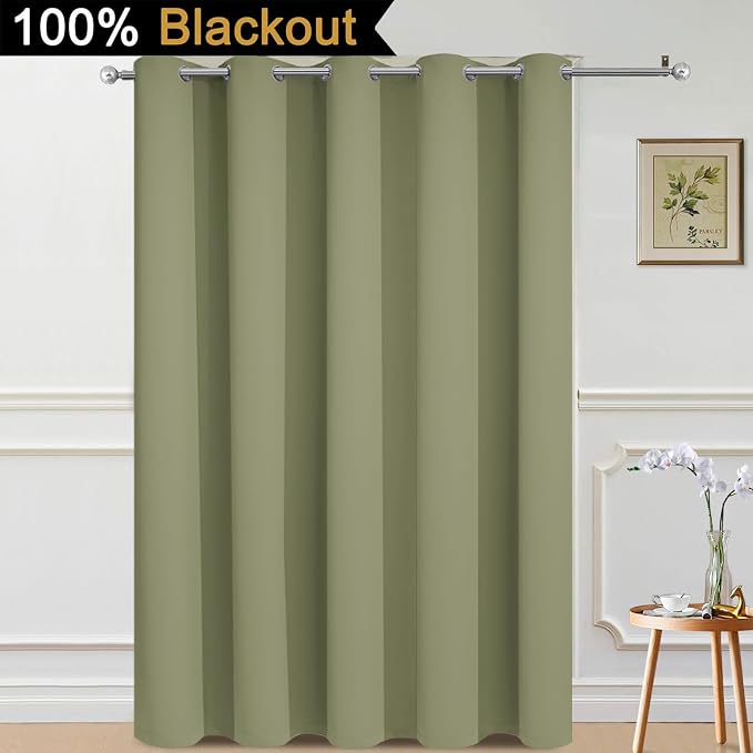 Yakamok Sage 100% Blackout Patio Door Curtain Panels W70 x L84, 1 Panel | Noise - Image 2