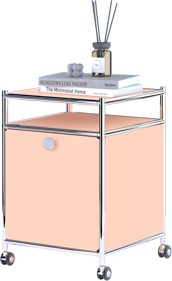 Matte Storage Cart with Flap Door, Large Capacity Storage Cart with Detachable by SIMPLINK