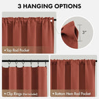 MIULEE Set of 4 Terracotta 45 Inch Short Blackout Kitchen Window Curtains | - Image 6
