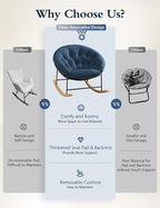 Kidirect Wide Rocking Chair Nursery, Comfy Saucer Nursery Rocking Chairs - Image 6