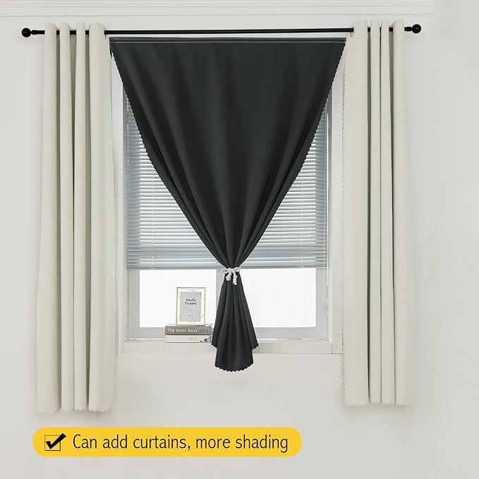 Portable Light Blocking Curtains Self Stick Design Removable Adhesive Window - Image 8