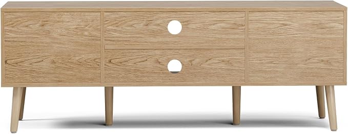 LCRBOL TV Stand for Living Room, Boho Entertainment Center for 55/60 inch TVs - Image 7