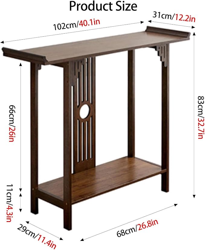 Southeast Asian Style Console Table, Walnut Bamboo Entryway Table, Narrow Long - Image 2