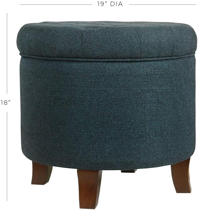 HomePop by Kinfine Fabric Upholstered Round Storage Ottoman - Image 3