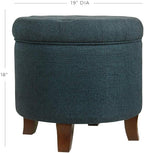 HomePop by Kinfine Fabric Upholstered Round Storage Ottoman - Image 3
