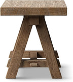 Hawthorne 18" Square Reclaimed Elm Trestle Side Table, Heritage Medium-Dark - Image 5