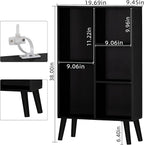 YAHARBO Small Black Narrow Bookshelf, 3 Tier Modern Bookcase - Image 3