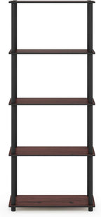 Furinno TURN-N-TUBE Storage Shelves, 5-Tier Book Shelf, Corner Shelf, Toolless - Image 6