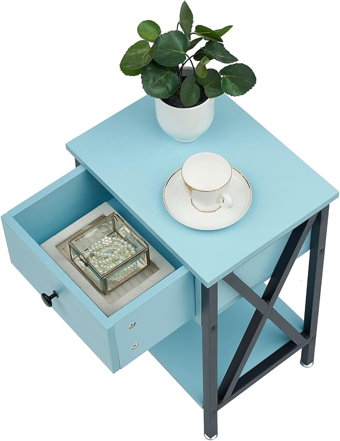 VECELO Nightstands Set of 2, Modern Bedside End Tables, Night Stands - Image 7