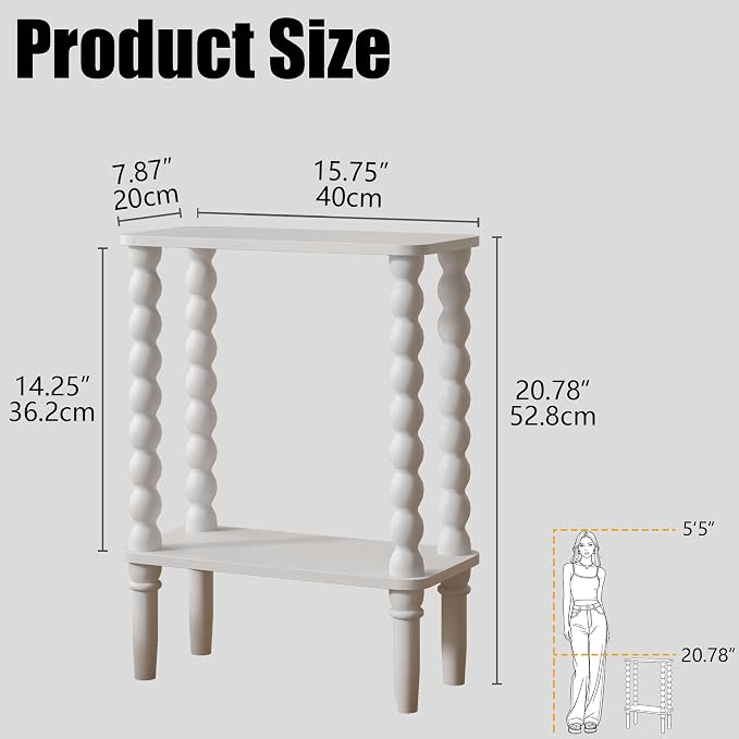 Veegle Narrow Side Table, Small End Table - Image 2