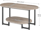 HOOBRO Coffee Table for Living Room, Oval Small Coffee Table - Image 2