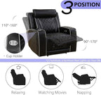 Leather Power Reclining Sofa Set, Home Theater Recliner Sofa & Chair - Image 5