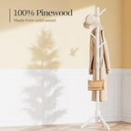 Pipishell Sturdy Wooden Coat Stand, 3 Adjustable Sizes Coat Tree - Image 4