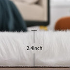 ORINOVA White Faux Sheepskin Fuzzy Fur Rugs - Image 2
