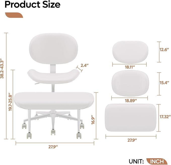 Pinmoco Upgraded Cross Legged Office Chair - Image 2