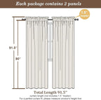Chyhomenyc Sheer Taupe Curtains 90 inches Long 2 Panels, Light Filtering Soft - Image 4