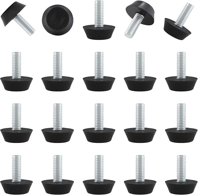Zorfeter 30 Pcs Screw in Threaded Furniture Adjustable Levelers, M6 Leveling by Zorfeter