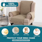 Turquoize 100% Waterproof Wing Chair Cover Wing Armchair Slipcovers Chair Couch - Image 2