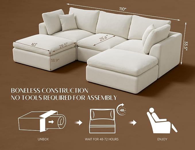 ohllob 110" Cloud Sectional Couches - Image 2