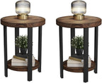 Alaterre Furniture Pomona Living Room Set of 2 Solid Wood Small Round End Tables by AlaterreFurniture