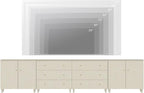 WAMPAT TV Stand Cabinets for 120+ Inches TVs, 4-in-1 Wood Media Console Table - Image 4