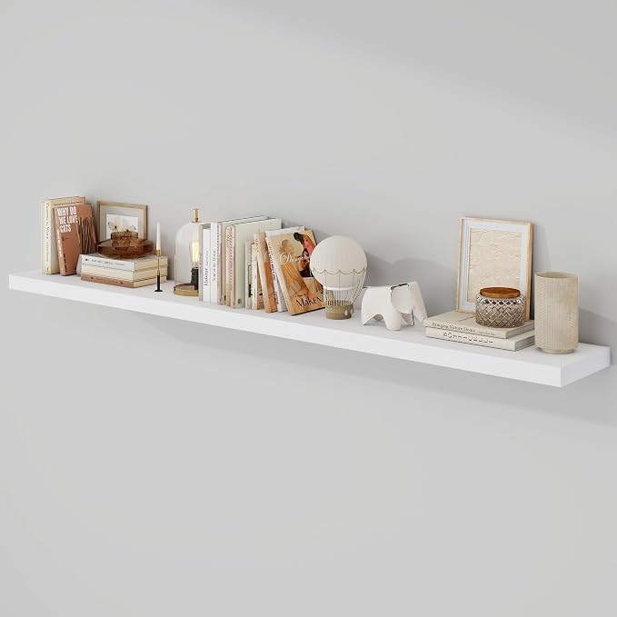 Acovy 72 Inch Floating Shelves, 9.3" Deep Floating Shelf Wall Mounted, Rustic by Acovy