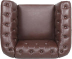 LEVNARY Leather Chesterfield Chair, Mid-Century Modern Single Sofa Chair - Image 5