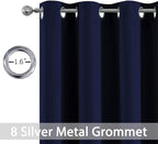 Yakamok Room Darkening Curtains 52x96 inch Length Navy Blue-Living Room | 2 - Image 3