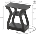 FROMJBEST End Table with Charging Station, Side Table with USB Ports and Outlets - Image 2