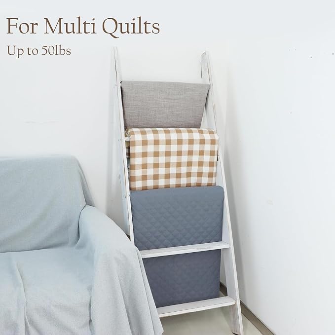 Honest Blanket Ladders for The Living Room, 5-Tier Blanket Holder, Wall-Leaning - Image 4