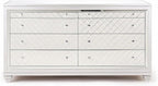 First of a Kind Shiney Contemporary 5 Piece King Bedroom Set High Gloss Silver - Image 5