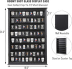 Shot Glass Storage Display Case Large Solid Wood Cabinet Rack Holder Wall - Image 2