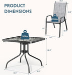 Arlopu 5 Piece Outdoor Patio Dining Set, Porch Furniture - Image 2