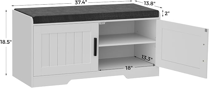 Homleke 2-Tier Storage Bench, Shoe Bench - Image 2