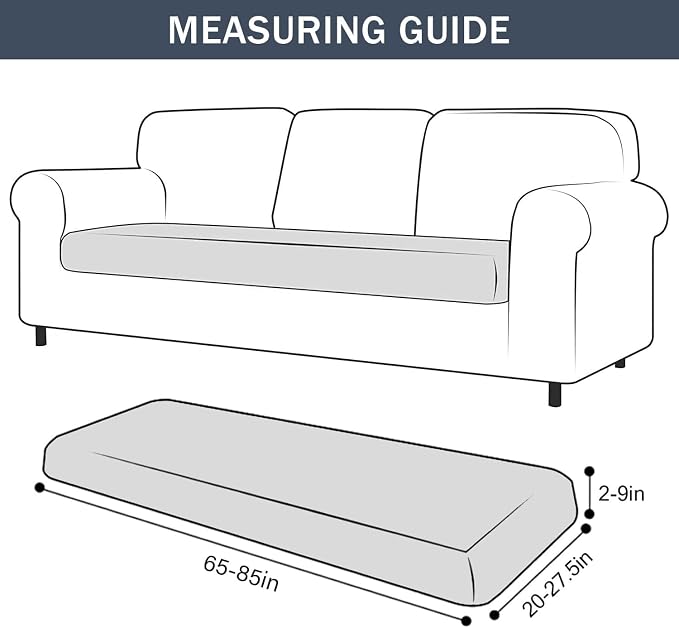 CONRUSER Stretch Cushion Cover, Soft Velvet Plush Cushion Slipcovers Loveseat - Image 7