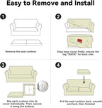 100% WaterproofCouch Cover 3-Piece Set Striped Sofa Slipcovers - Image 7