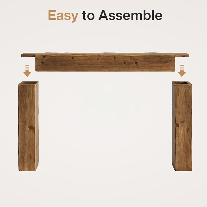 Solid Wood Console Table, 63-Inch Farmhouse Sofa Table Behind Couch - Image 6