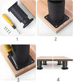 4PCS Adjustable 4.7-7.08 Inch Metal Furniture Legs Black Furniture Replacement - Image 5