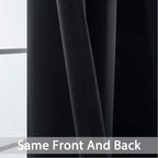 Yakamok Black Room Darkening Curtains 84 inch Sliding Door Drapes | 1 - Image 7