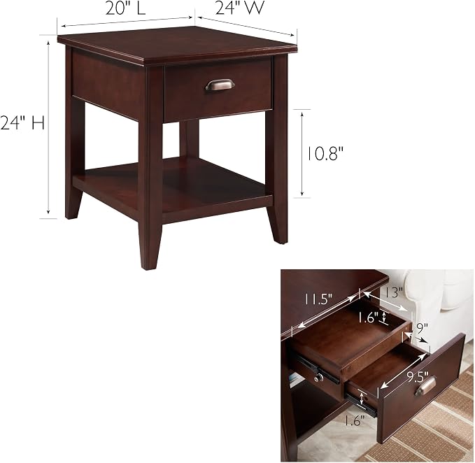 Leick Home Laurent Solid Wood Side Table - Image 3