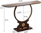 Wood Console Table for Entryway or Living Room, Circle Design - Image 2
