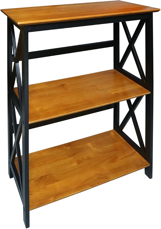 Casual Home Shelf Bookcase Antique Walnut/Black - Image 3