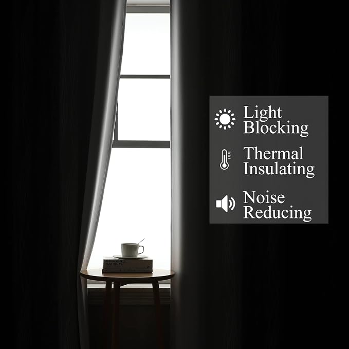 Black and Greyish White Ombre Blackout Curtains - Image 3