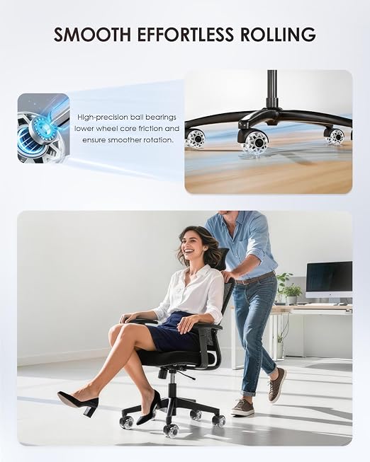 RidRed Office Chair Wheels, Smooth & Quiet Rollerblade Casters Wheels, Heavy - Image 4
